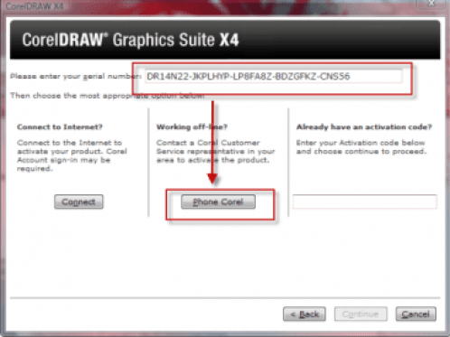 corel draw x4 serial number and activation code